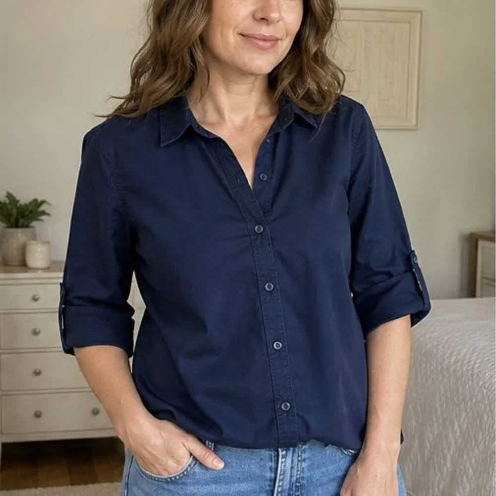 Teal Tie Neck Blouse